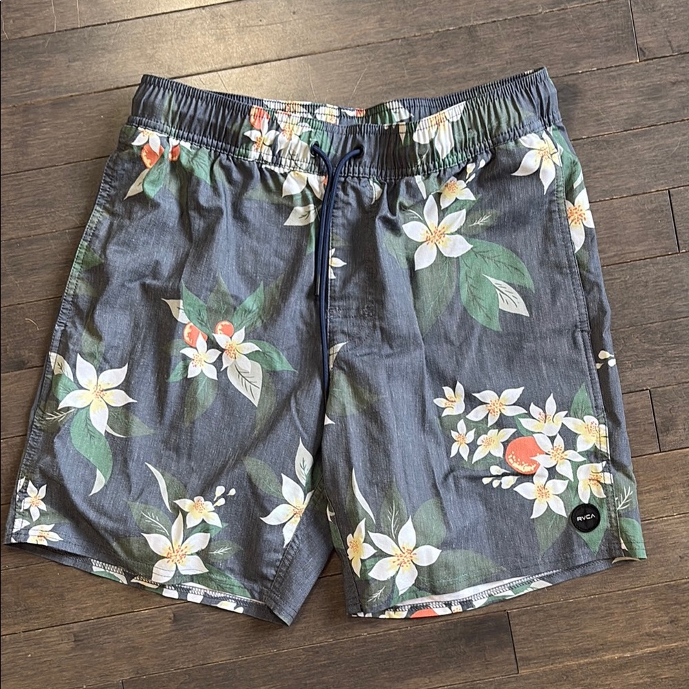 RVCA Orange Blossom Floral Print Men’s S Swim Shorts
